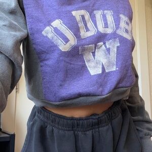 Washington Huskies Crop Reworked Sweatshirt Vintage Small